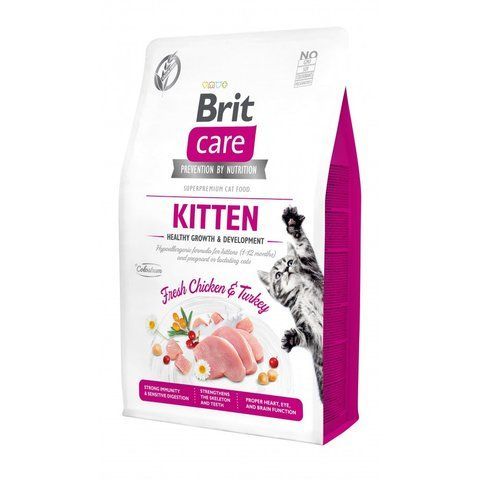 Корм сухий Brit Care Cat Grain Free Kitten Healthy Growth and Development для кошенят для здорового зростання та розвитку 2 171278/0679 фото