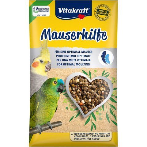 Вітамінізована добавка Vitakraft Mauserhilfe для великих та середніх папуг під час линьки у вигляді насіння 25 г 21339/18105 фото