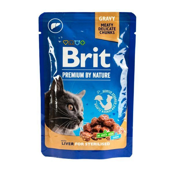Корм вологий Brit Premium Liver for Sterilised д/стерилізованих котів печінка 100 г 111832 фото
