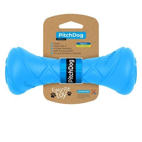 Ігрова гантель для апортировки PitchDog, довжина 19 см, діаметр 7 см блакитний 62392 фото