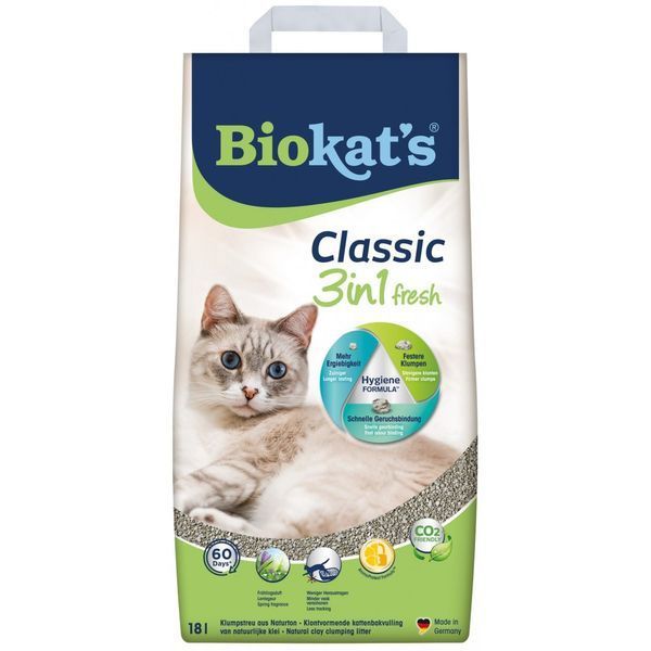 Наповнювач Biokats для котячого туалету Classic Fresh 3in1 бентонітовий 0,1 &ndash; 5мм 18 л G-613796 фото