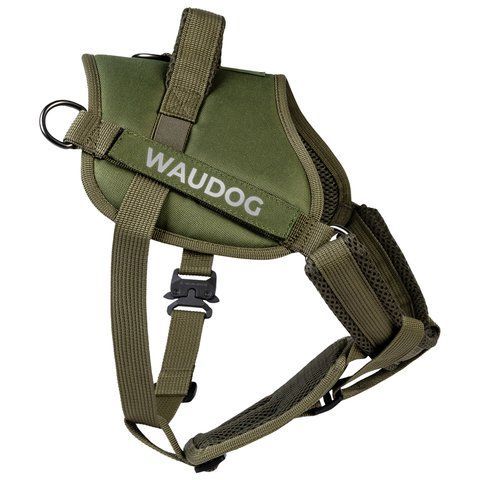 Шлея для службових собак WAUDOG PRO-2, світловідбивна, металевий фастекс, S, В 44-60 см, хакі 688131 фото