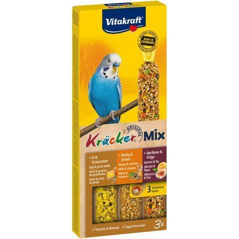 Ласощі Vitakraft Kracker Original Trio-Mix крекер для декоративних папуг з медом і фруктами та яйцем 3 шт/уп 21231 фото