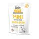 Корм сухий Brit Care Grain Free Mini Hair Skin для собак мніатюрних порід для шкіри та шерсті з лососем та оселедцем 400 г 170783/0237 фото 1